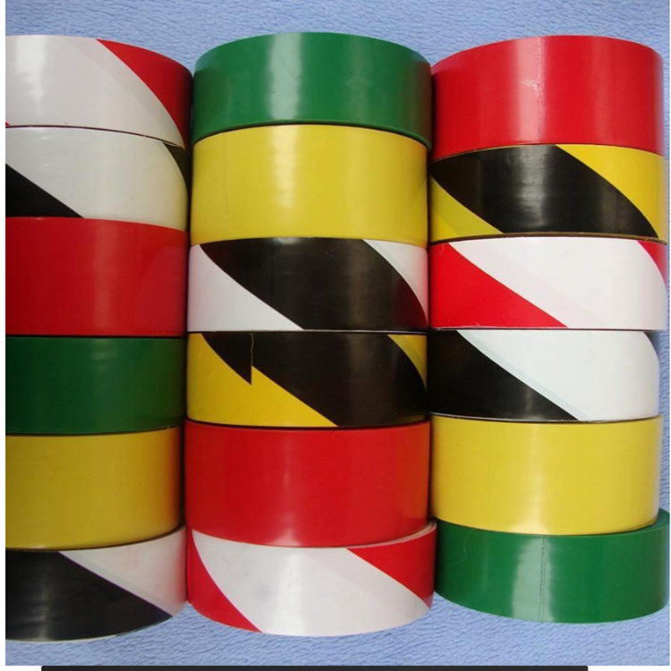 黑黃地板警示膠帶  黑紅地板膠帶 綠白斑馬膠帶